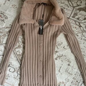 Fashion Nova Tan Ribbed Sweater